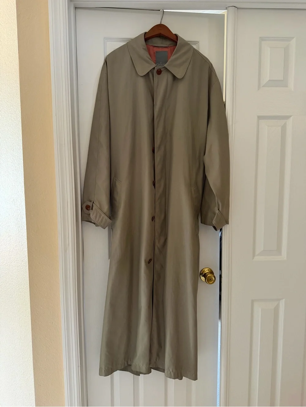 BG Men's Long Trench Coat - Beige